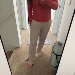 Shein khaki straight leg flowy sweat lounge pants S